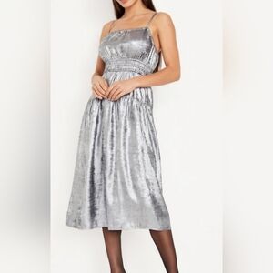 Old Navy Holiday Shine Midi Dress - Silver